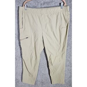 Eddie Bauer Cargo Pocket Pants Mens Size XL Khaki Beige Nylon Stretch Pockets